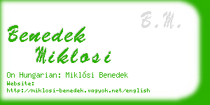 benedek miklosi business card