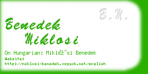 benedek miklosi business card